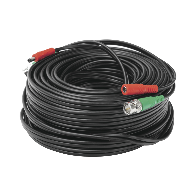 Cable coaxial ( BNC RG59 ) + Alimentación / SIAMÉS / 30 Metros / 100 % COBRE / Para Cámaras 4K  / Uso interior y exterior