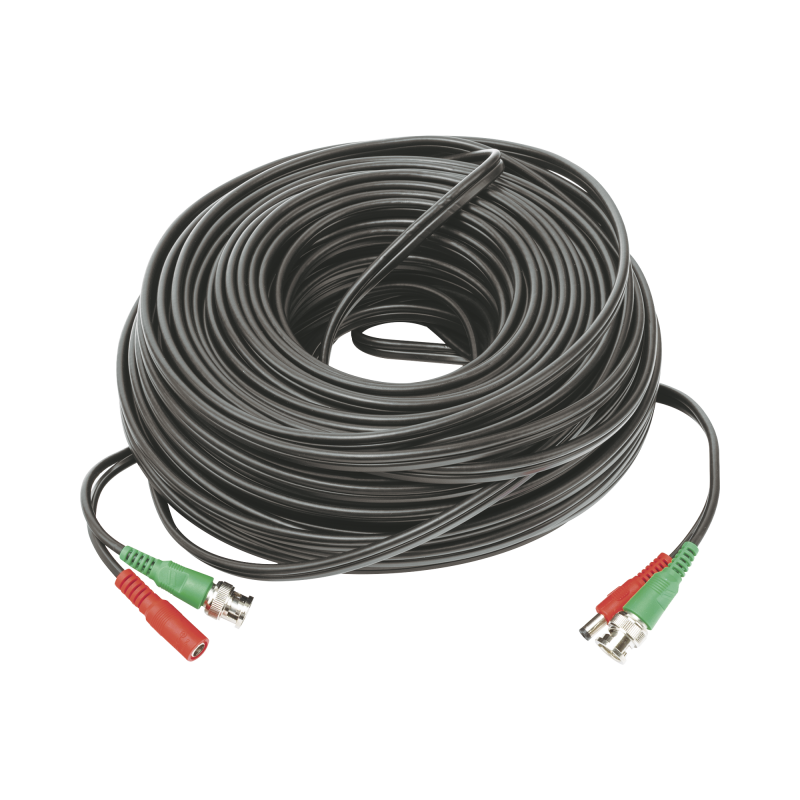 Cable coaxial ( BNC RG59 ) + Alimentación / SIAMÉS / 50 Metros / 100 % COBRE / Para Cámaras 4K  / Uso interior y exterior