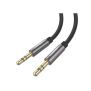Cable Auxiliar 2 Metros / Conector 3.5mm a 3.5mm / Macho a Macho / Cubierta de TPE / Carcasa de Aluminio / Color