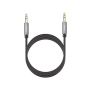 Cable Auxiliar 5 Metros / Conector 3.5mm a 3.5mm / Macho a Macho / Cubierta de TPE / Carcasa de Aluminio / Color Negro