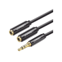Cable Adaptador/Divisor de Audio de 3.5mm Macho a 2 Terminales de 3.5mm Hembra / 25 cm de Longitud / Cable TPE / Color