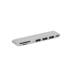 HUB USB-C (Thunderbolt 3) 6 en 2 | 3 Puertos USB3.0 | 1 USB-C (PD 100W) | Transferencia de Video y Datos | Memoria SD+ Micro SD (TF) Uso Simultáneo | Multifuncional para MacBook Pro/Air | Carcasa de Aluminio.