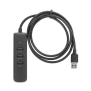 HUB USB 3.0 a 4 Puertos USB 3.0 (5Gbps) / Cable de 1 Metro / Indicador Led / Ideal para Transferencia de Datos / Entrada Tipo C