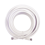 Jumper Coaxial con Cable Tipo RG-6 en Color Blanco de 6.09 Metros de Longitud y Conectores F Macho en Ambos Extremos. 75 Ohm de Impedancia.