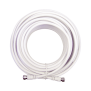 Jumper Coaxial con Cable Tipo RG-6 en Color Blanco de 6.09 Metros de Longitud y Conectores F Macho en Ambos Extremos. 75 Ohm de