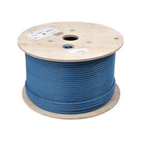 Bobina de Cable Blindado F/UTP de 4 Pares, Z-MAX, Cat6A, Soporte de Aplicaciones 10GBase-T, CMR (Riser), Color Azul, 305m