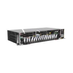 OLT Carrier Class Modular GPON, 2 Ranuras, Incluye 1 Tarjeta GPOA de 16 puertos GPON, 1 Fuente de CA, 2 UR, Gestión por UNM2000, CLI