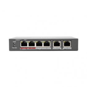 Switch PoE+ / No Administrable / 3 Puertos 10/100 Mbps 802.3 af/at (30 W) + 1 Puerto 100 Mbps Hi-PoE (60 W) / 2 Puertos 10/100