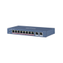 Switch PoE+ / No Administrable / 7 Puertos 10/100 Mbps PoE+(30 W) / 1 Puerto 100 Mbps PoE++ (60 W) / 2 Puertos 10/100/1000 Mbps