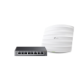 Kit de access point EAP245 y switch PoE TL-SG108PE, doble banda AC, hasta 1750 Mbps, 1 puerto Gigabit