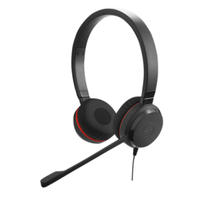 Jabra Evolve 30 Duo con conexión USB / 3.5mm, micrófono con cancelación de ruido y controlador en el cable con botones e indicadores LED (5399-823-309)