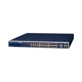 Switch administrable de 24 puertos 10/100TX PoE+ y 2 puertos combo TP/SFP Gigabit