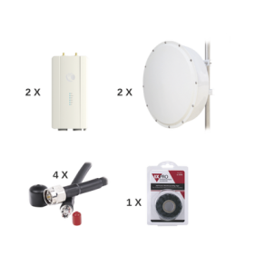 Enlace completo de 2 radios FORCE400C con antenas TXP-4965-30PB2-KIT (30 dBi), rango de frecuencia extendida (4.9 a 6.2 GHz)