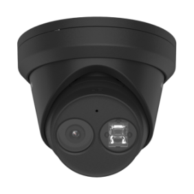 Turret IP 4 Megapixel / Color Negro / Lente 2.8 mm / 30 mts IR EXIR / Exterior IP67 / WDR 120 dB / PoE / ACUSENSE (Evita Falsas Alarmas)  / Micrófono Integrado / Metal / MicroSD / ONVIF / ACUSEARCH