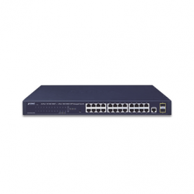 Switch Administrable Capa 2 de 24 Puertos Gigabit 10/100/1000T, 2 Puertos SFP 100/1000X , Cuenta con una Interfaz de Consola 