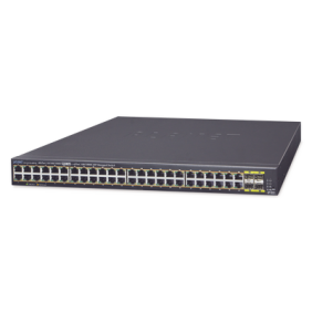 Switch Administrable de 48-Puertos 10/100/1000T 802.3at PoE + 4-Puertos 100/1000BASE-X SFP / 440W