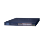 Switch PoE de 24 Puertos Gigabit 802.3af/at con Modo Extendido 250 m, 2 Puertos SFP 1000SX , Pantalla LCD para Configuración