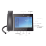 Video teléfono IP  empresarial Android con pantalla táctil (1280x800) hasta 16 líneas y 16 cuentas SIP
