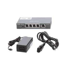 Switch Administrable PoE con 5 puertos Gigabit, 4 PoE 802.3af/at, gestión gratuita desde la nube, 54w