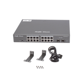 Switch L2 Administrable PoE con 16 puertos Gigabit PoE 802.3af/at + 2 SFP para fibra 1Gb, gestión gratuita desde la nube, 240w