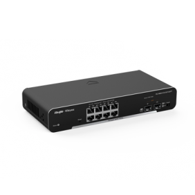 Switch Administrable PoE Capa 2, con 8 puertos Gigabit PoE 802.3af/at + 2 SFP para fibra 1Gb, gestión gratuita desde la nube, 125w