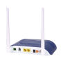 ONU Dual GPON/EPON con Wi-Fi en 2.4 GHz + 1 puerto SC/APC + 1 puerto LAN Gigabit + 1 puerto LAN Fast Ethernet + 1 puerto FXS + 1 puerto CATV, hasta 300 Mbps vía inalámbrico