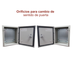 Gabinete de Acero IP66 Uso en Intemperie (400 x 400 x 200 mm) con Placa Trasera Interior de Metal y Compuerta Inferior Atornillable (Incluye Chapa y Llave T).