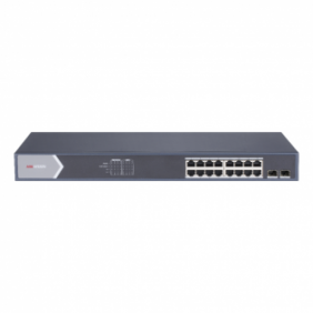 Switch Gigabit PoE+ / No Administrable / 16 puertos 10/100/1000 Mbps PoE+ / 2 puertos SFP de Uplink / 125