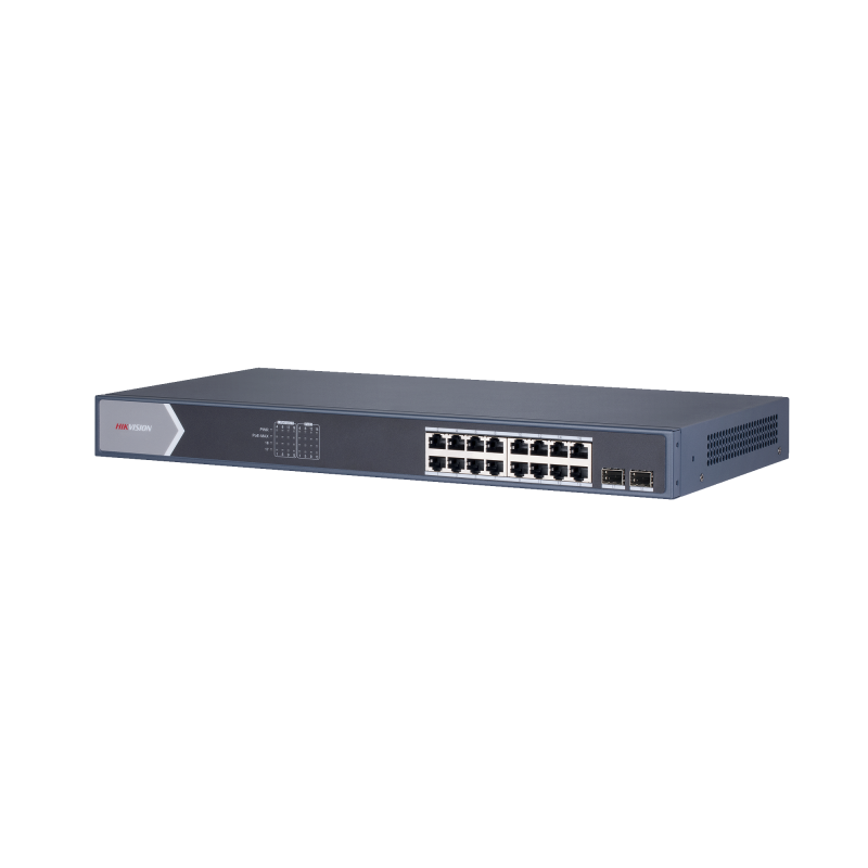 Switch Gigabit PoE+ / Administrable / 16 puertos 10/100/1000 Mbps PoE+ / 2 puertos SFP / configuración remota desde