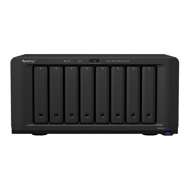 Servidor NAS de 8 Bahías (Expandible a 18 Bahías) / Hasta 324 TB / 4 GB RAM / Servicio Nube Gratis (P2P) / Administración Remota y Respaldo Programado