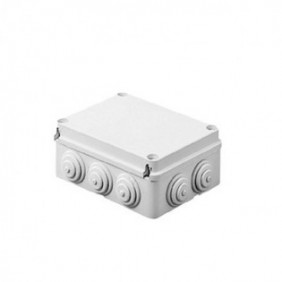 Caja de derivación de PVC Auto-extinguible con 12 entradas, tapa atornillada, 240x190x90 MM, Para Exterior