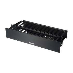 Organizador de Cables Horizontal PatchLink, Doble (Frontal y Posterior), Con Tapa Extendida, Para Rack de 19in, 2UR