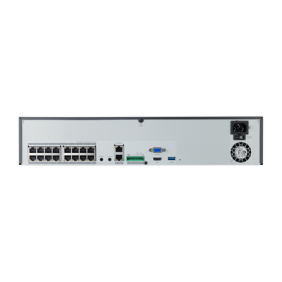 NVR de 16 canales / 32MP / Hasta 4 Discos Duros / Switch PoE+ 16 puertos / Wisenet P2P / H.265 &