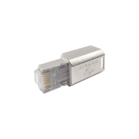 Plug RJ45 Cat6A Blindado, Terminación en Campo, Compatible con Todas las Categorías, Con Clip Protector de Seguro