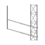 Brazo tipo "F" para tramos STZ-30, galvanizado por electrólisis.