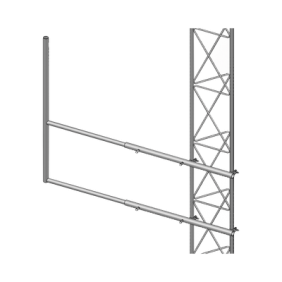 Brazo tipo "F", para tramos STZ-45, galvanizado  por electrólisis.