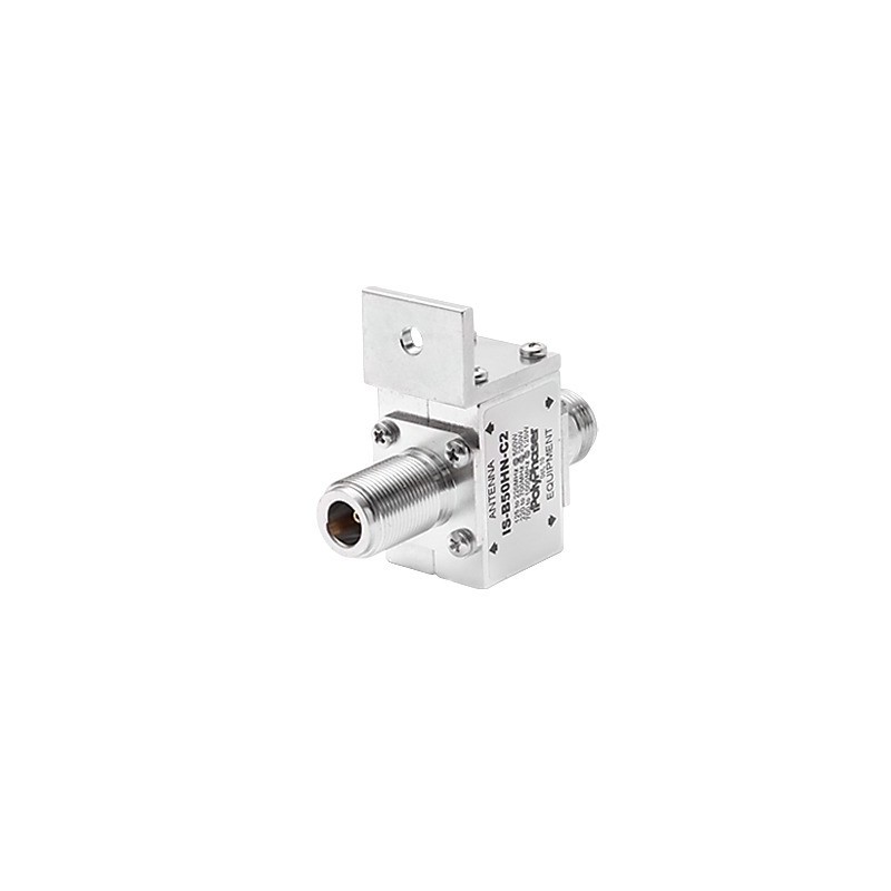 Protector RF Coaxial Para 125 a 1000 MHz Con Ceja Frontal Con Conectores N Hembra en Ambos Lados, 50 Ω