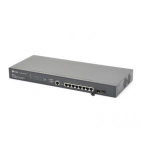 Switch PoE+ JetStream SDN Administrable 8 puertos 100/1000/2500 Mbps + 2 puertos SFP+, 8 puertos PoE+, 240W, administración