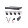 KIT TurboHD 1080p / DVR 4 Canales / 4 Cámaras Eyeball (exterior 2.8 mm) / Transceptores / Conectores / Fuente de Poder Profesional