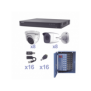 KIT TurboHD 1080p / DVR 16 Canales / 8 Cámaras Bala (exterior 2.8 mm) / 8 Cámaras Eyeball (exterior 2.8 mm) / Transceptores /