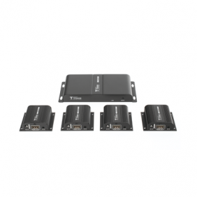 Kit Divisor y Extensor HDMI (Extender Splitter)  / Divide 1 Fuente HDMI a 4 Pantallas / Extiende la señal HDMI hasta 40 m / Resolución 1080P @ 60 Hz / Cat 6/6a/7 / Cero Latencia / Salida Loop en el Tx / IR / Alimente solo el Tx (PoC).