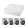 Kit IP 1080p (2 Megapixel) / NVR de 4 Canales con 4 Puertos PoE / 4 Cámaras IP Turret con Micrófono Integrado / ColorVu y ACUSENSE Lite