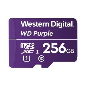 Memoria microSD de 256 GB PURPLE, Especializada Para Videovigilancia, 10 VECES MAYOR DURACIÓN, 3 AÑOS DE GARANTIA