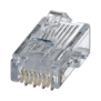 Plug RJ45 Cat5e, Para Cable UTP de Calibres 24-26 AWG, Chapado en Oro de 50 micras, Paquete de 100