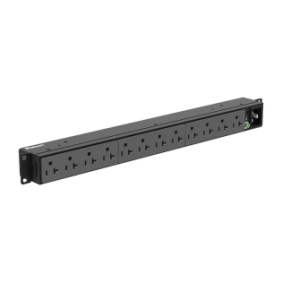 PDU Básico para Distribución de Energía, Enchufe de Entrada NEMA 5-15P, Con 12 Contactos NEMA 5-20R, Instalación Horizontal de 19in, 1UR, 15 Amp, 120 Vca