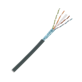 Bobina de Cable Planta Externa con Gel, de 4 pares, Cat6A, Blindado F/UTP, Color Negro,