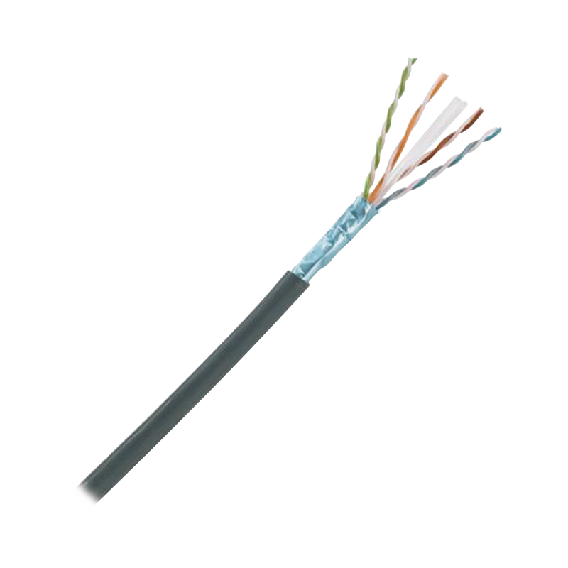 Bobina de Cable Planta Externa con Gel, de 4 pares, Cat6A, Blindado F/UTP, Color Negro,