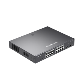 Switch L2 Administrable PoE con 16 puertos Gigabit PoE 802.3af/at + 2 SFP para fibra 1Gb, gestión gratuita desde la nube, 240w