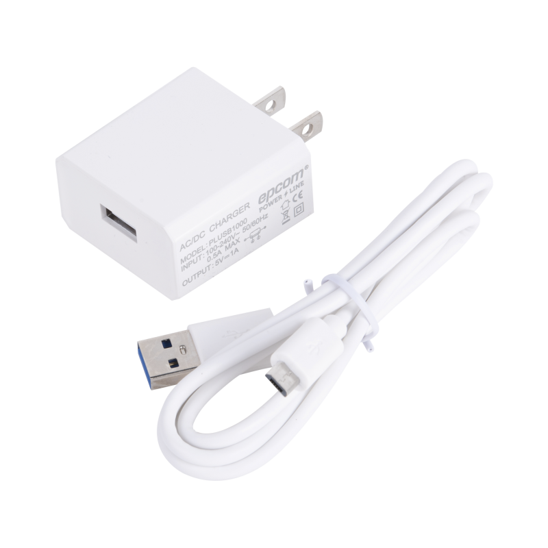 Cargador Micro-USB Profesional de 1 Puerto / 5 VCC / 1 Amper Para Smartphones y Tablets / Voltaje de Entrada de 100-240 VCA