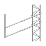 Brazo tipo "F" para tramos STZ-30, galvanizado por electrólisis.